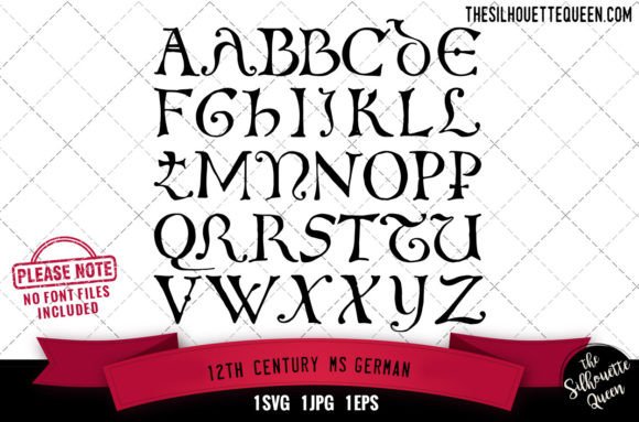 12th Century Ms.German Alphabets: Historic Graphics for Crafts