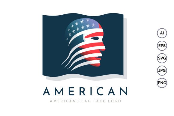 American Flag Face Logo: Graphics for Local Logos