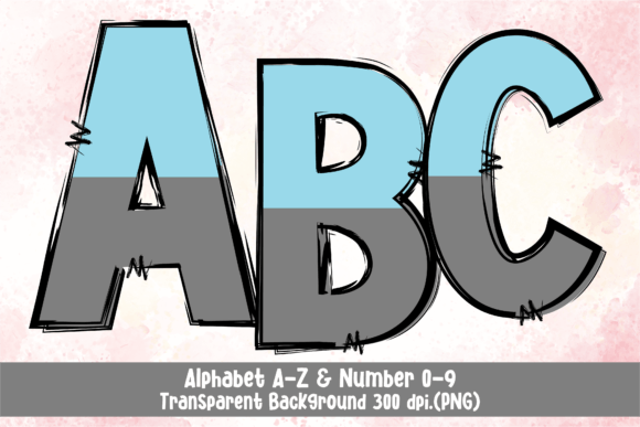 Autosexual Flag Doodle Alphabet: Graphics & Illustrations