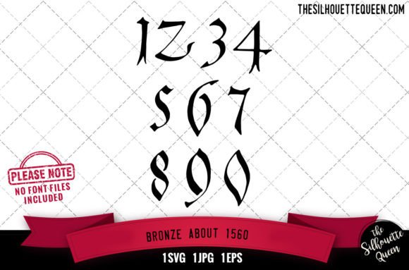 Bronze About 1560 Numerals: Premium Graphics for Crafts