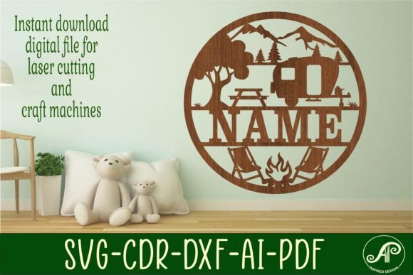 Caravan Camper Name Sign: Laser Cutting & Wall Decor
