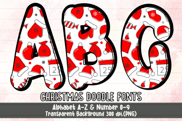Christmas Doodle Letters: Festive Graphics & Illustrations
