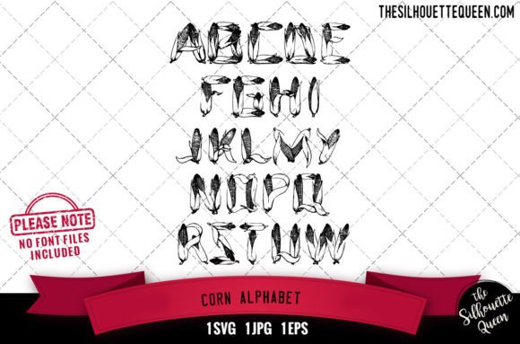 Corn Alphabet Graphics for Crafts and Blogs
