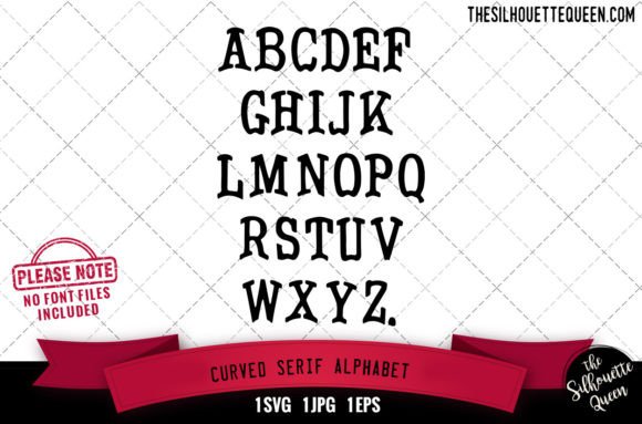 Curved Serif Alphabets: Premium Graphics for Crafts