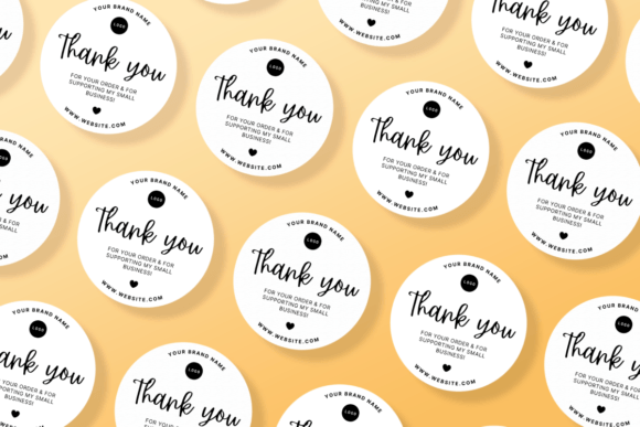 EDITABLE Thank You Sticker Template: Graphics & Print Templates