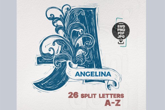 Floral Split Alphabet: Graphics for Crafts