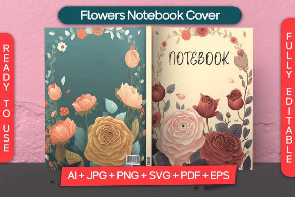 Flowers Notebook Cover for Kdp: Graphics & Coloring Pages Amp