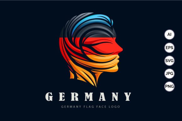 Germany Flag Head Logo: Graphics for Logos & Crafts