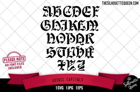 Gothic Capitals Alphabets: Bold Graphics for Crafts