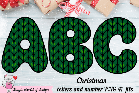 Green Knitted Letters: Graphics for Crafts