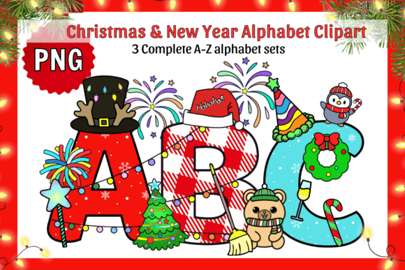 New Year Alphabet Sublimation: Graphics for Crafts