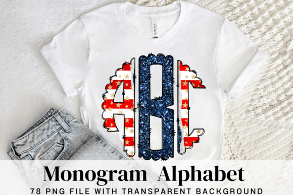 Patriotic USA Monogram Letters: Graphics & Illustrations