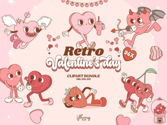 Retro Valentine's Clipart Bundle: A Designer's Take