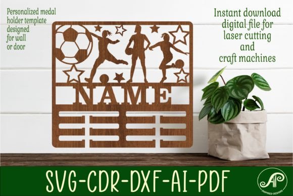 Soccer Medal Holder SVG for Signs and Laser Cutting