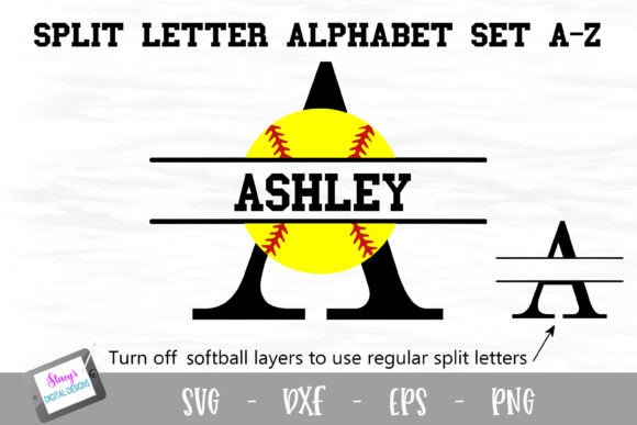 Softball Monograms: Graphics for Crafts & Blogs