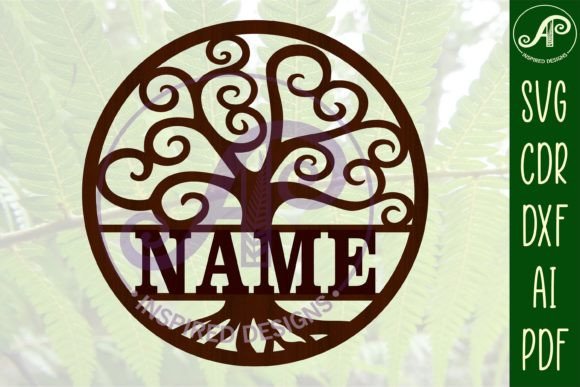 Swirl Tree Name Sign: Laser Cutting & Signs